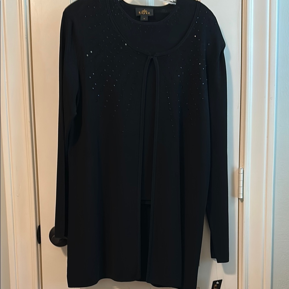 Black Embellished Cardigan